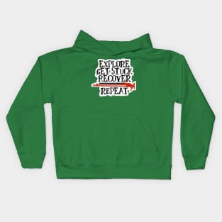 Explore, Get Stuck, Recover, Repeat Kids Hoodie